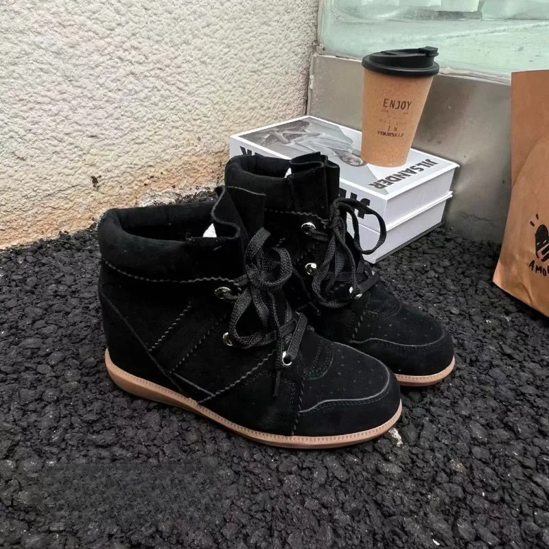 

Retro Women Shoes Fashion Suede Platform Ankle Boots for Woman Exquisite High Top Casual Shoes Luxury Designer Shoes Botas Mujer