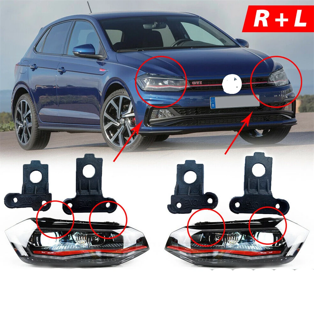 Headlamp Headlight Bracket Tab Repair Kit L+R Side For 16-On  2G0998225