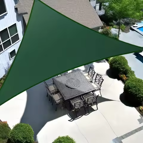 16' x 16' x 16' Sun Shade Sail Triangle Canopy, Permeable Shade Cloth Fabric Sunlight Block Patio Cover HDPE Deck Awning for Out