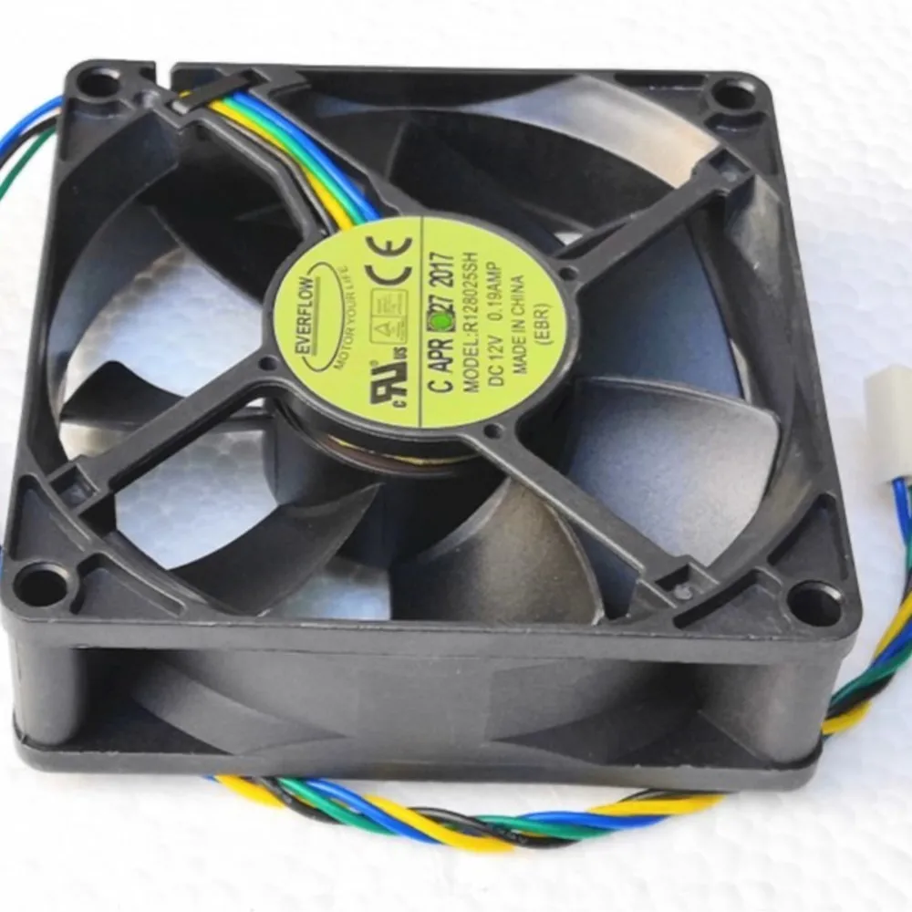 for Everflow R128025SH 80mm PWM CPU Cooling Fan 12V 4-Pin 750-2800RPM PC Heatsink & Case Ventilation