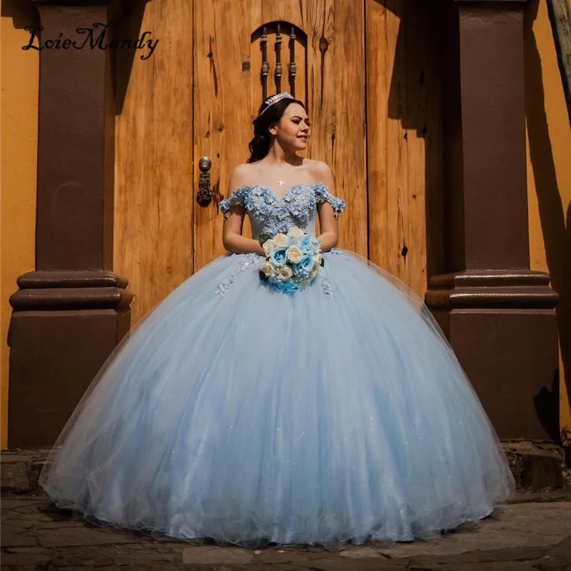 Vestido de baile com apliques de renda, vestido Quinceanera, vestido de festa, novo vestido, luxo, 15, 16