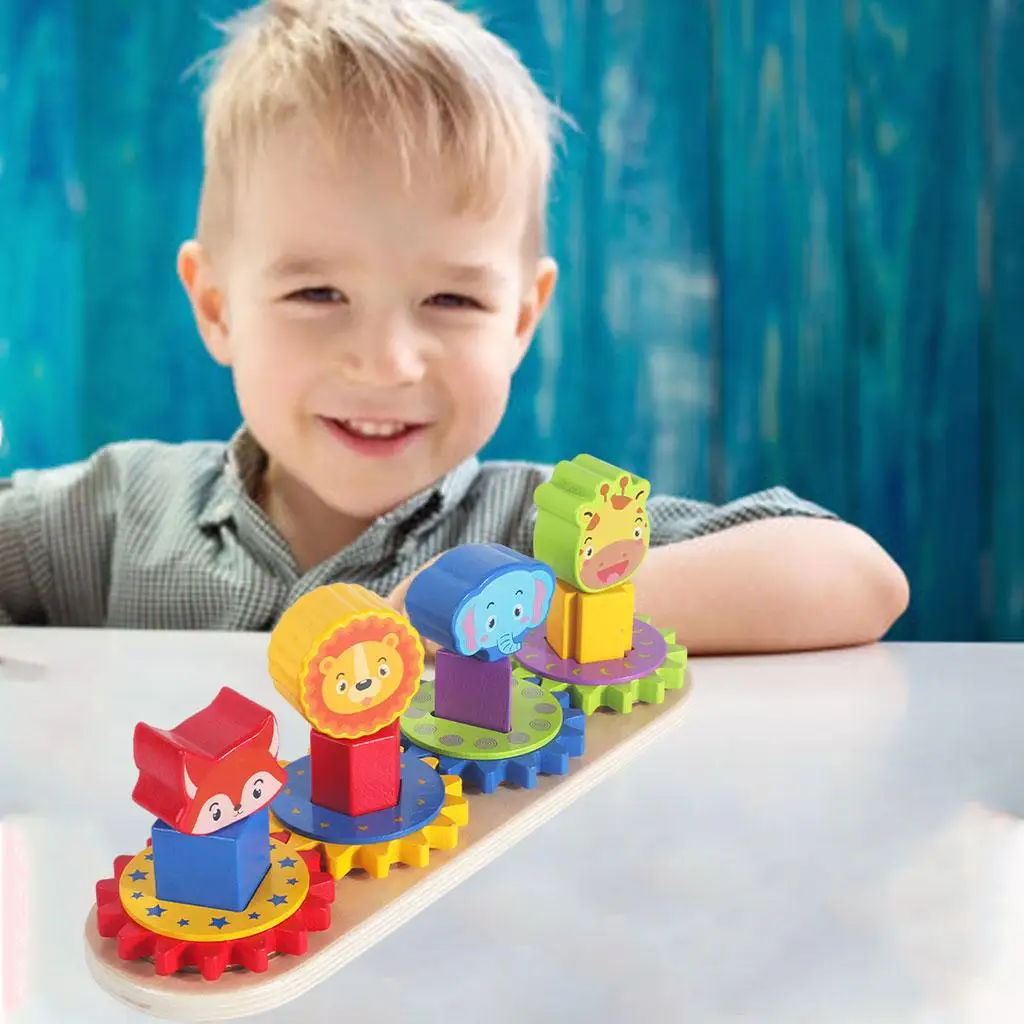 

Деревянные штабелируемые блоки Монтессори, игрушки в форме животного, образовательное снаряжение, соответствующая головоломку, моторика