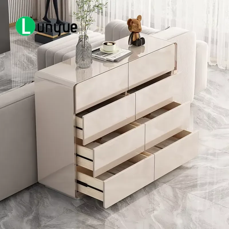 Modern Farmhouse Style 5 Drawer Locker Cabinet High End Living Room Storage Furniture Customizable Colors Wholesale