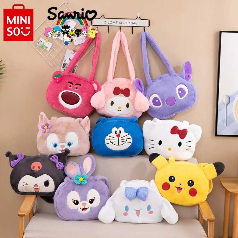 

MINISO 2025 New Women's Doll Handbag Fashion High Quality Women's Storage Bag Cartoon Versatile Large Capacity Girl Shoulder Bag