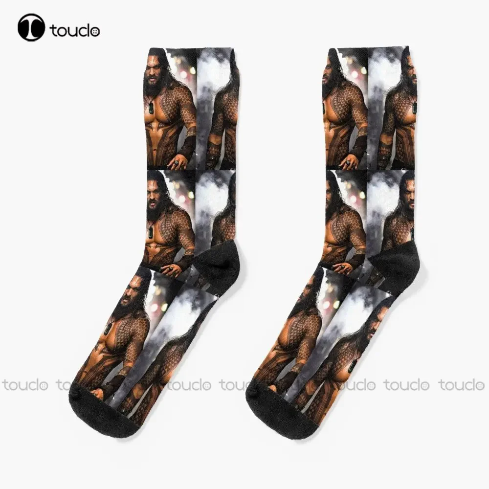 Jason momoa meias de basquete alta qualidade bonito elegante adorável kawaii dos desenhos animados doce algodão meia presente personalizado unisex adulto