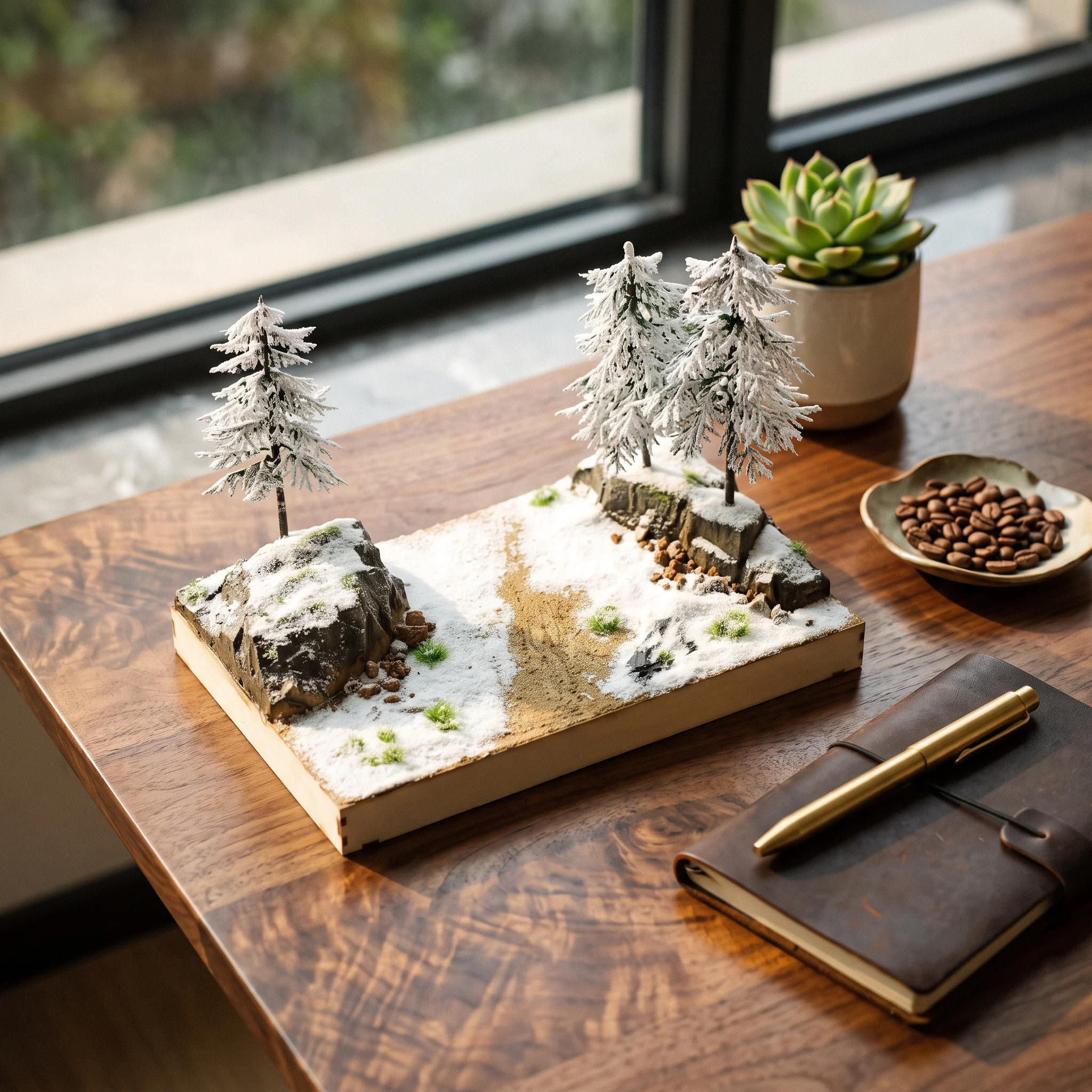 Miniature Landscape Kit DIY Miniature Shrubs Rock Pebbles Easy to Use Pebbles Scale for Hobbyists, Diorama Making, Desk Display