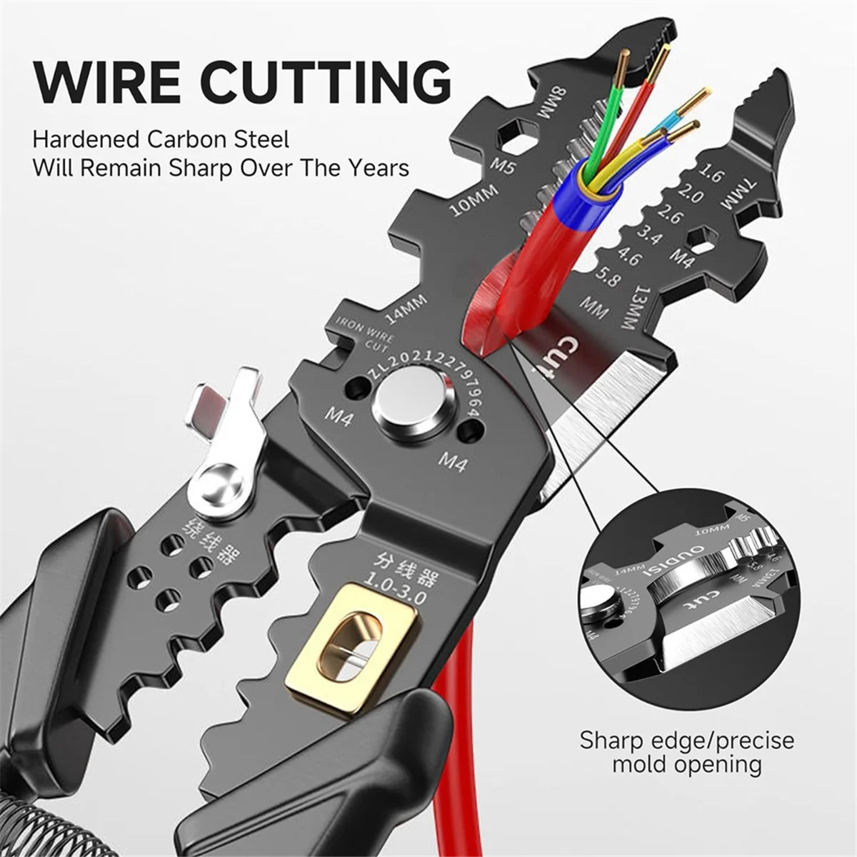 Wire Stripper Tool,25-In-1 Multifunction Wire Strippers Electeical,8Inch Multifunctional Electricion Pliers