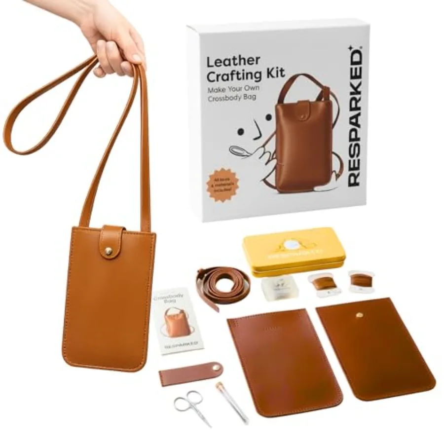 

Leather Small Tote Bag Women's Handbags Shoulder Bag Crossbody Purse and Tote Purse for Work Travel DIY Leather Crafting Kit Gi