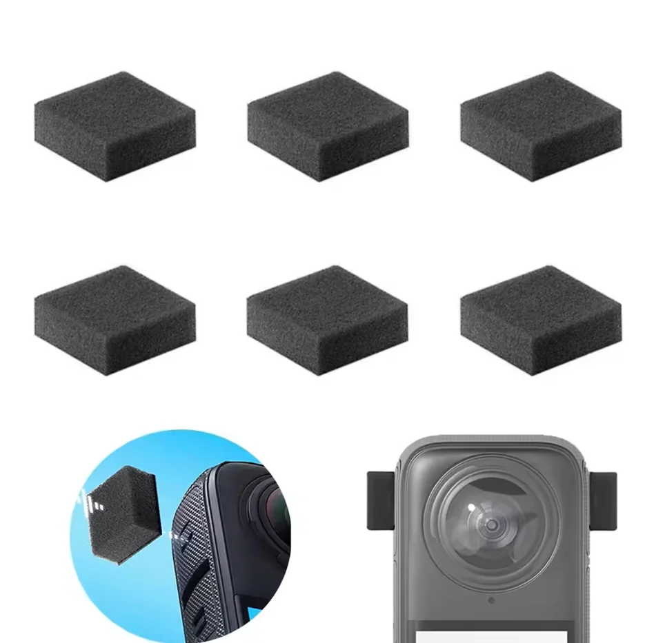 

6Pcs Mic Windscreen For Insta360 X4/X5 Noise Reduction Sponge Muffler Windshield For Insta360 X3 X2 Camera Accessories