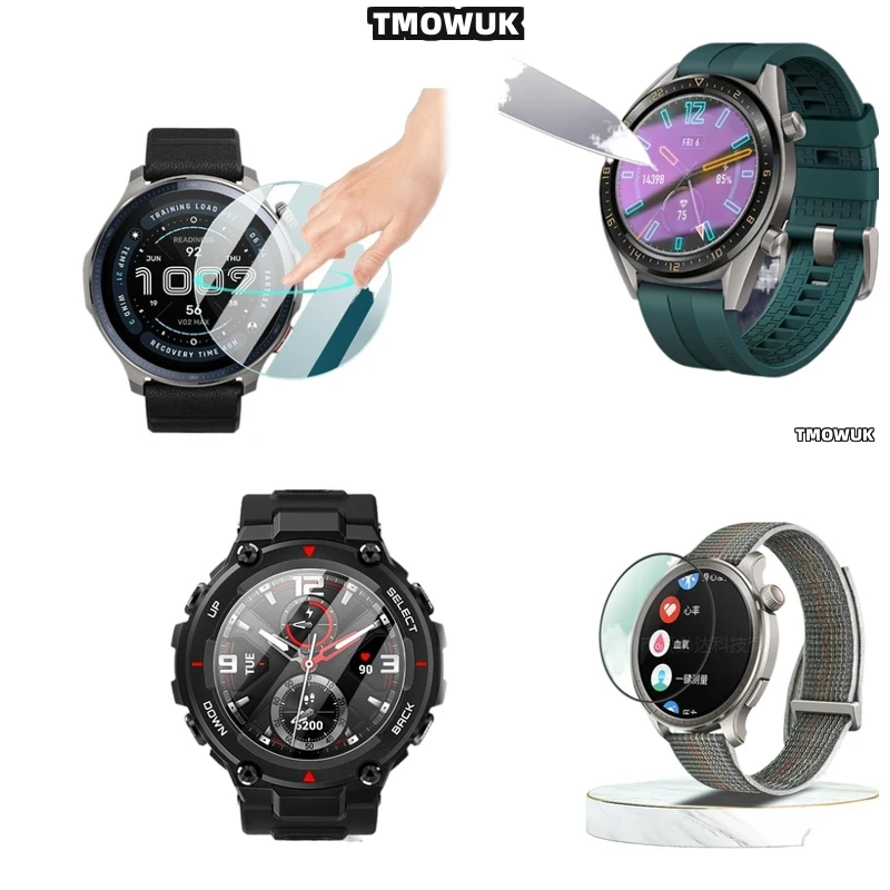 

For Amazfit GTR Cheetah Pro Active Edge Balance 2 Falcon - Tempered Glass Screen Protector, HD Clear, Anti - Scratch 9H Hardness