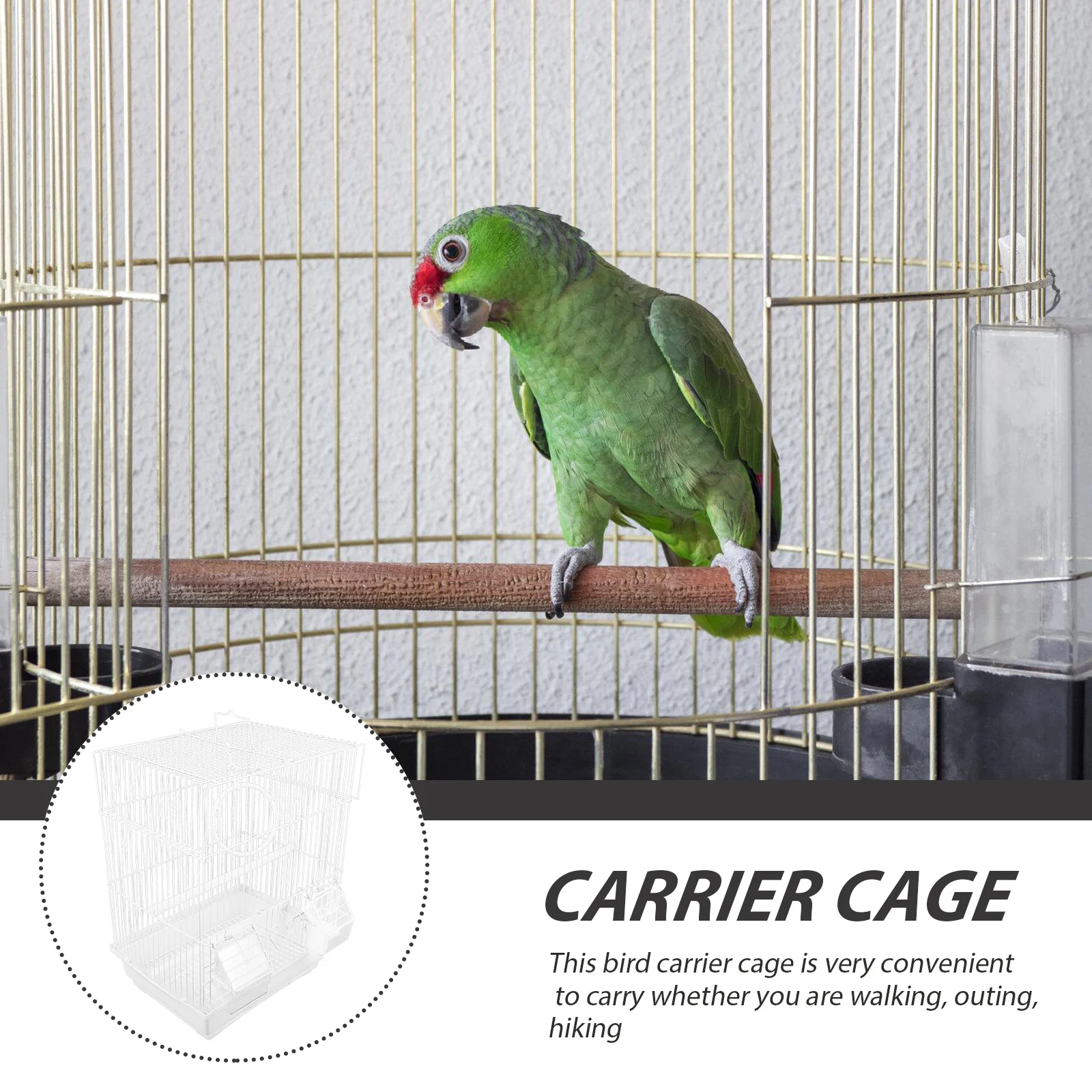 1 Set of Metal Bird Carrier Portable Bird Cage Parrot Cage Bird Carrying Cage pet bird cage wire bird cage