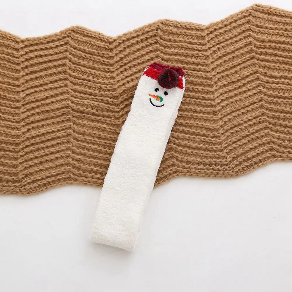 

Elastic Stripe Snowman Santa Claus Christmas Gift Bow Elk Ladies Hosiery Floor Socks Cotton Calf Socks Christmas Stockings