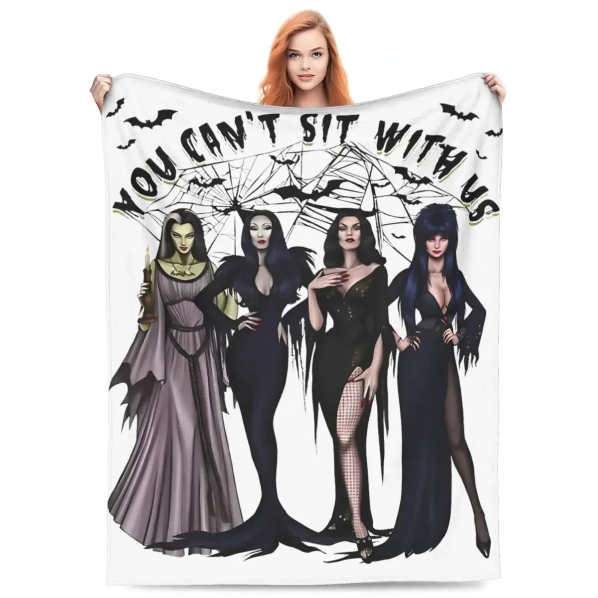 

Elviras Mistress of the Dark Flannel Throw Super Soft Horror Movie Bedding Perfect for Bedroom Travel or Office