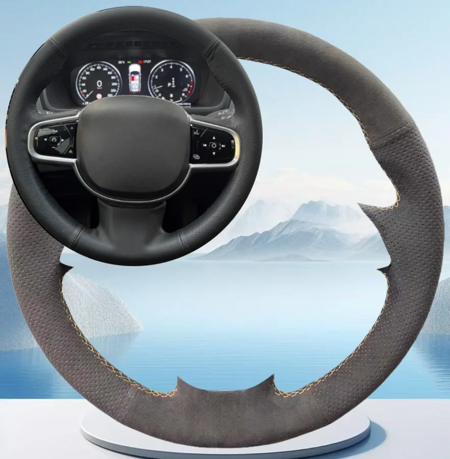 

Customized Soft Breathable Suede Steering Wheel Cover For Volvo S90 S60 V90 XC60 XC90 Hand Stitched Car Interior Accessories