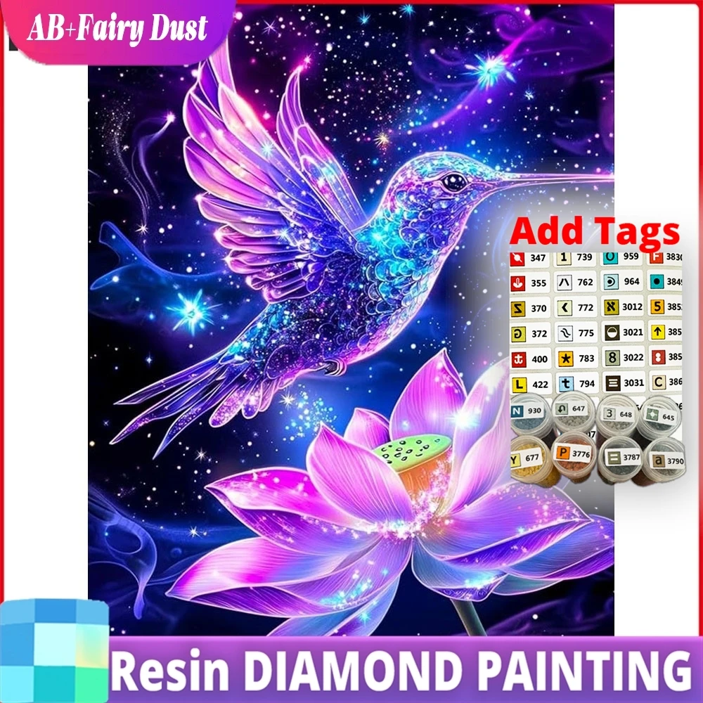 

Алмазная мозаика из смолы AB 5D DIY: Птица, Лотос, Животные, Цветы. Новая коллекция 2026. Декоративные картины.
