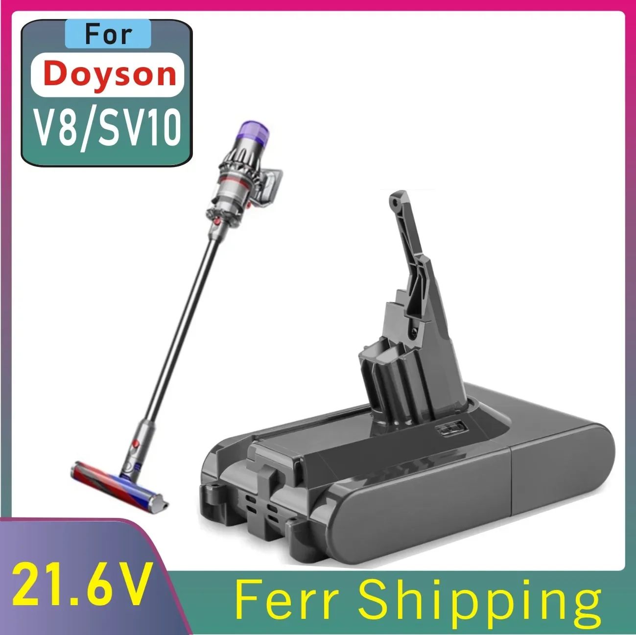 

2025 new model suitable for Dyson vacuum cleaner battery V8 21.6V 38000mAh large capacity lithium battery accessories