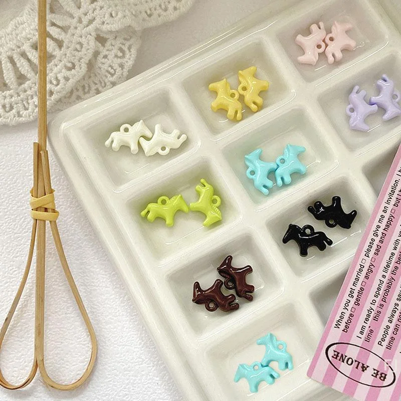 

[YU]10Pcs Candy Colored Rainbow Alloy Pony Pendant Pendant DIY Bead Necklace Bracelet Earrings Jewelry Accessories
