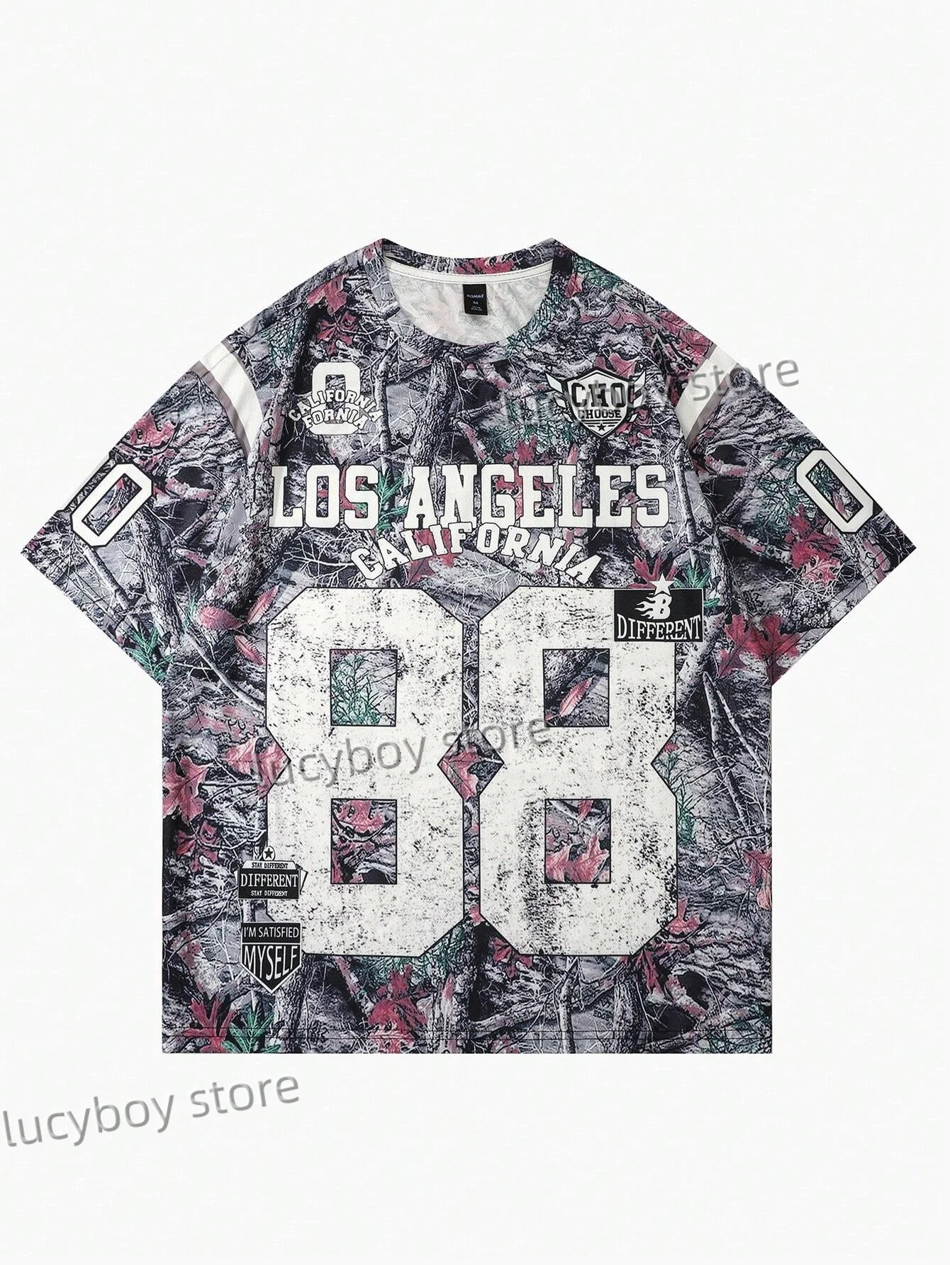 Mens  Los Angeles Number 88 PrintedT shirt Man Round Neck Sportwear Football short sleeve Tee Vintage Casual Tops Men Clothing