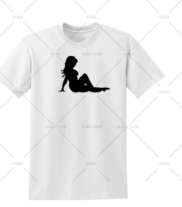 Mudflap Girl Graphic T Shirts Cotton T Shirt Mens Clothing New in Tops & Tees Printed T-shirts Y2K Clothes Cute Funny Tshirt