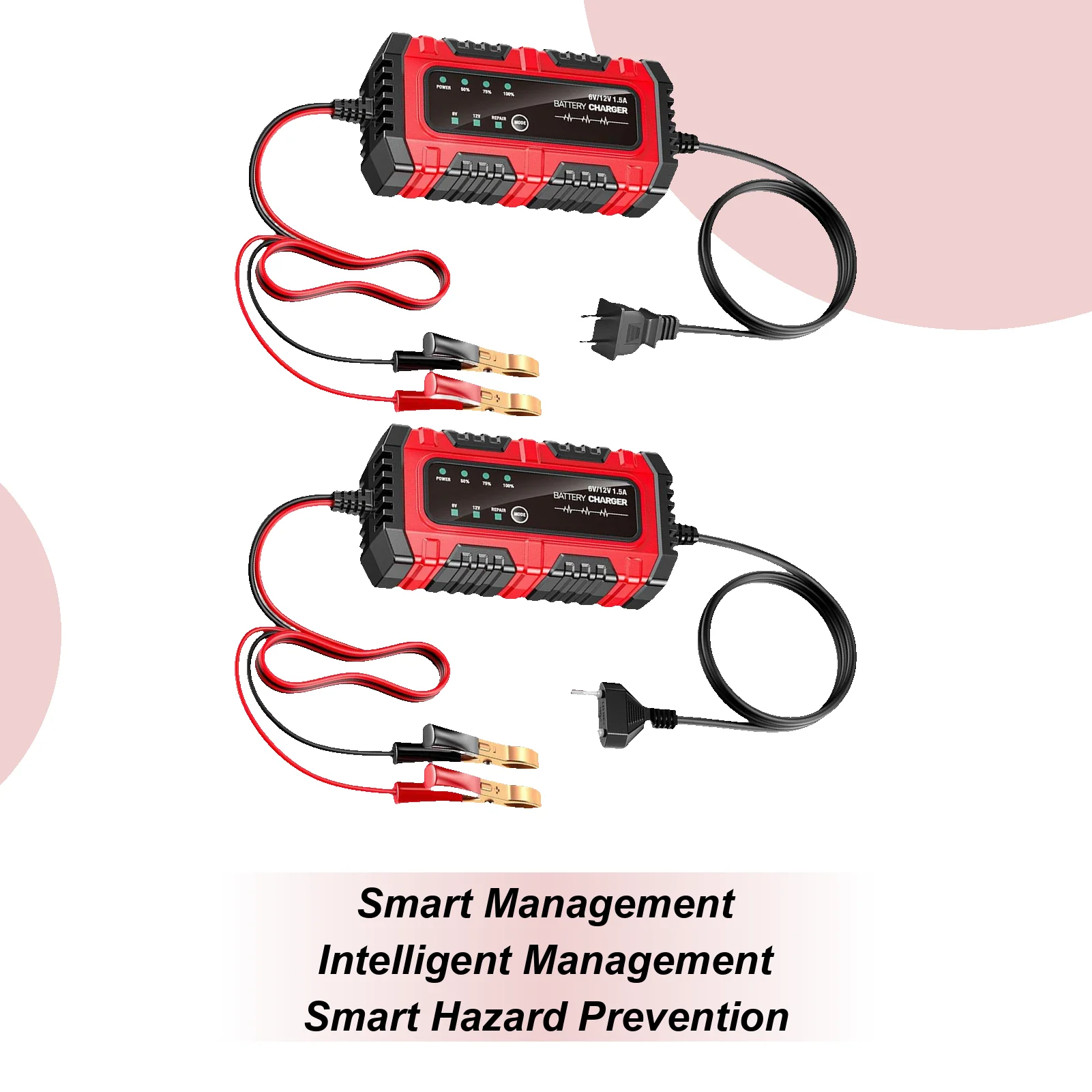 

Car Battery Trickle Charger And Maintainer 1.5A 6V/12V Automobile Trickle Battery Charger Automatic Tender Maintainer For Car