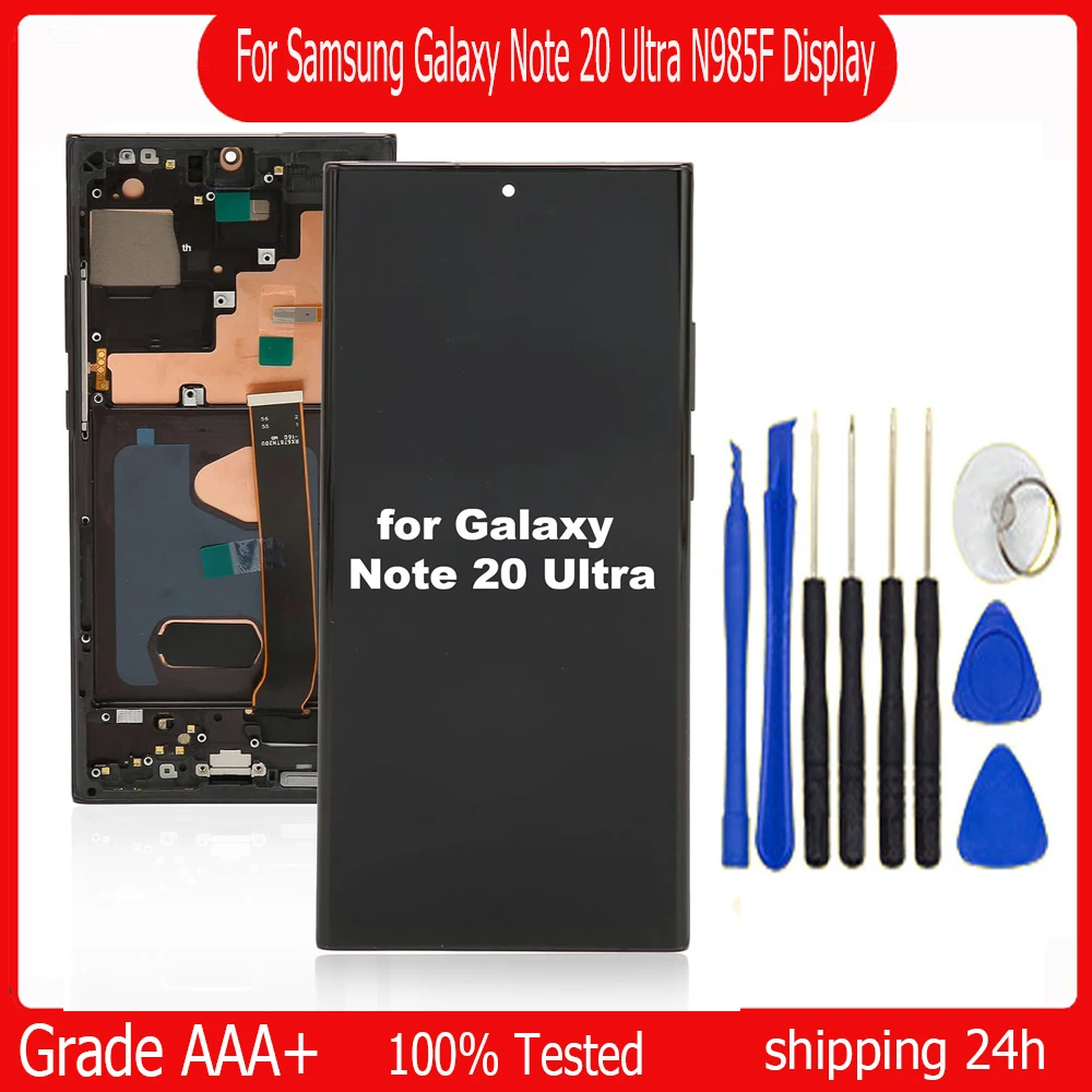 OLED N985 Display For Samsung Galaxy Note 20 Ultra N985F Display With Frame Panel Note20 Ultra SM-N986F 5G LCD Touch Screen