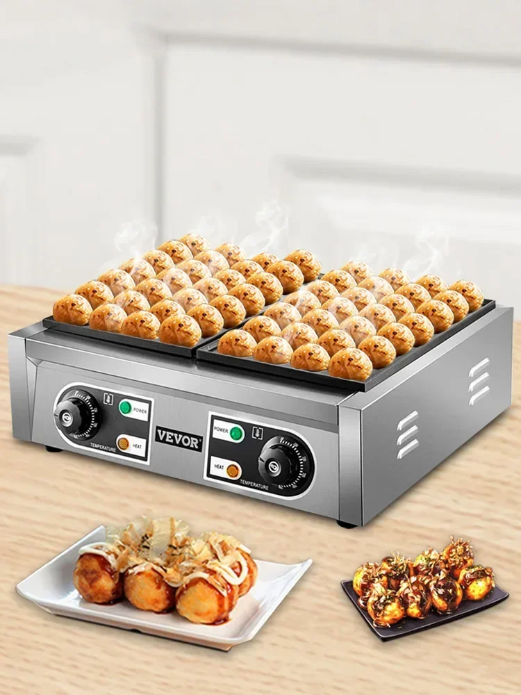 TAO 56 Electric Commercial Octopus Fish Ball Takoyaki Maker Double Baking Pan Machine Non Stick Household Grill