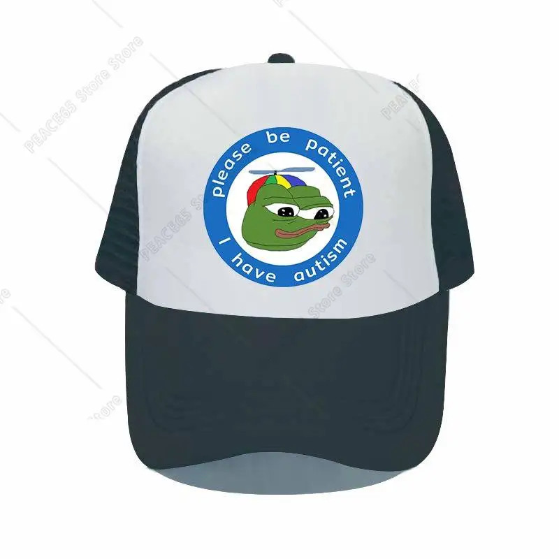 

Colorful Autism Snapback Caps Please Be Patient I Have Autism Baseball Hat Autistic Frog Blue Trucker Hats For Adults