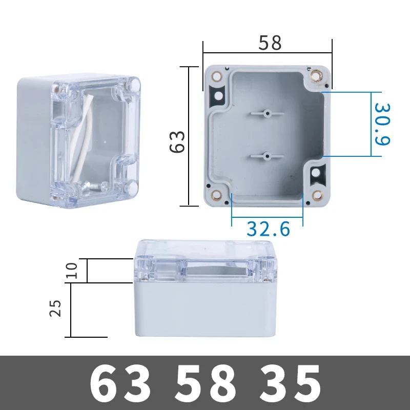 IP67 Kunststoff Transparent Box Wasserdichtes Gehäuse Elektronisches Projekt Außeninstrument Elektrische Projektbox Anschlussgehäuse