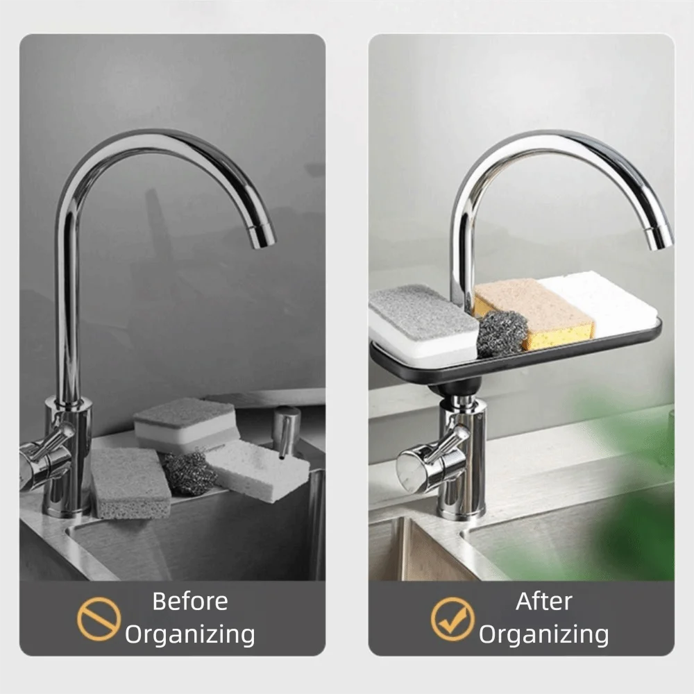 

Anti-Rust Stainless Steel Sponge Holder Adjustable Drainage Storage Faucet Rack Finishing Rack Pool Rag Storage Sink Rack