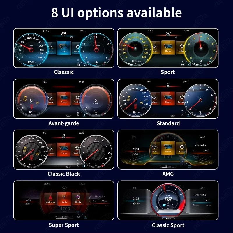 12.3 Inch Digital LCD Instrument Cluster CarPlay Android Auto for MercedesGLA/CLA/W176/X156/C117 Dashboard Cockpit Display