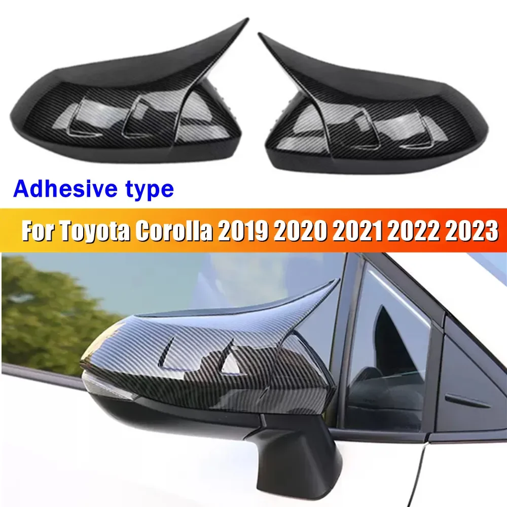 

For Toyota Corolla 2019 2020 2021 2022 2023 Car Rearview Side Mirror Cover Wing Cap Exterior Door Housing Trim Adhesive Sticker