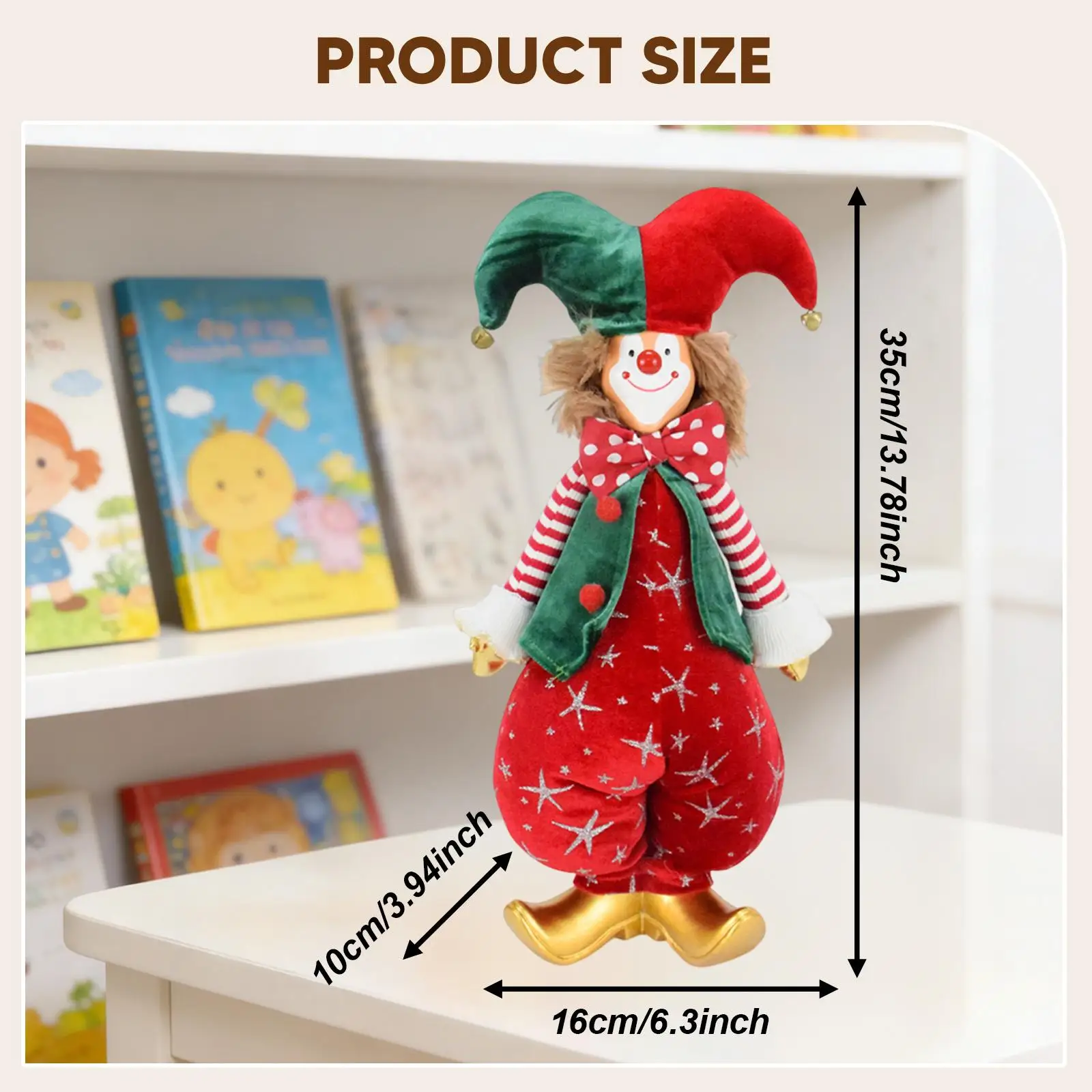 

Кукла-клоун стоячая, фигурка клоуна, настольный декор, ручная работа, уникальный сувенир для вечеринки, украшение для дома, праздничный декор, игрушка-арлекин