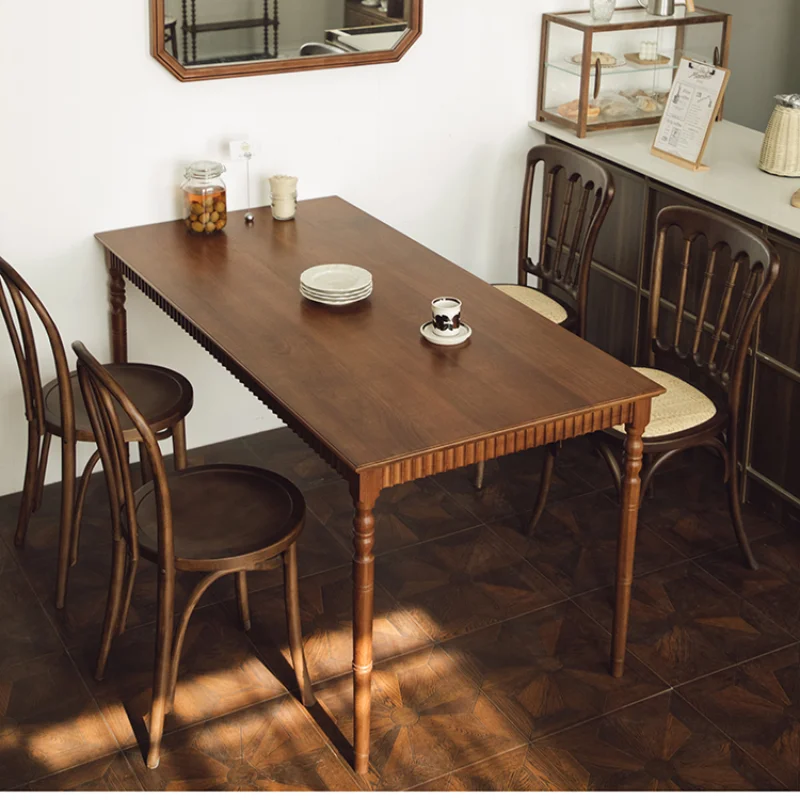 

Vintage solid wood dining table medieval teak rectangular table restaurant home coffee table