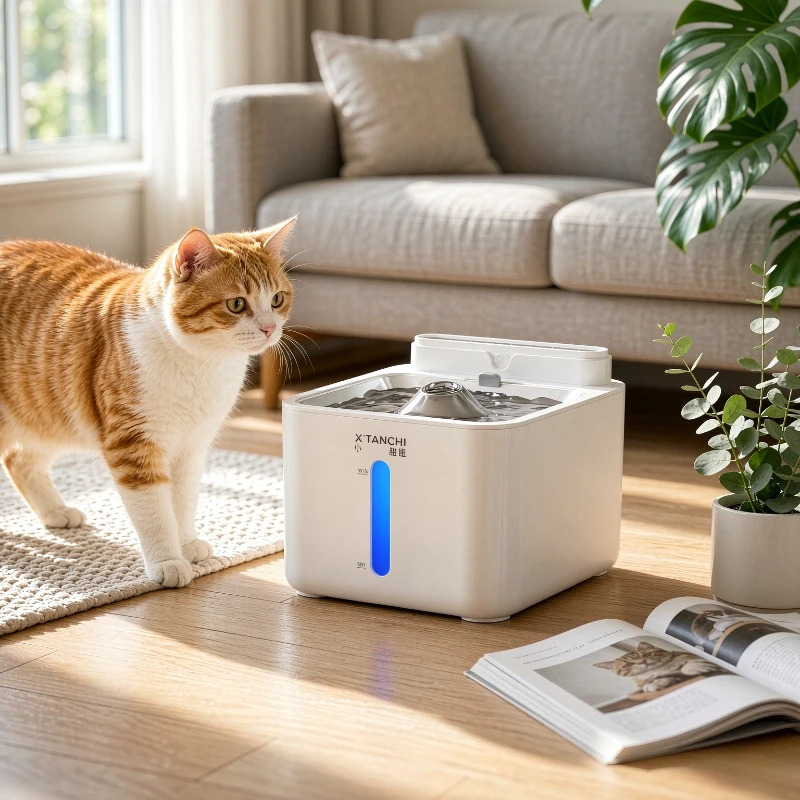 Wireless Cat Water Fountain Rechargeable Lithium Battery Smart Automatic Circulating Pet Drinking Dispenser Home 고양이 급수기