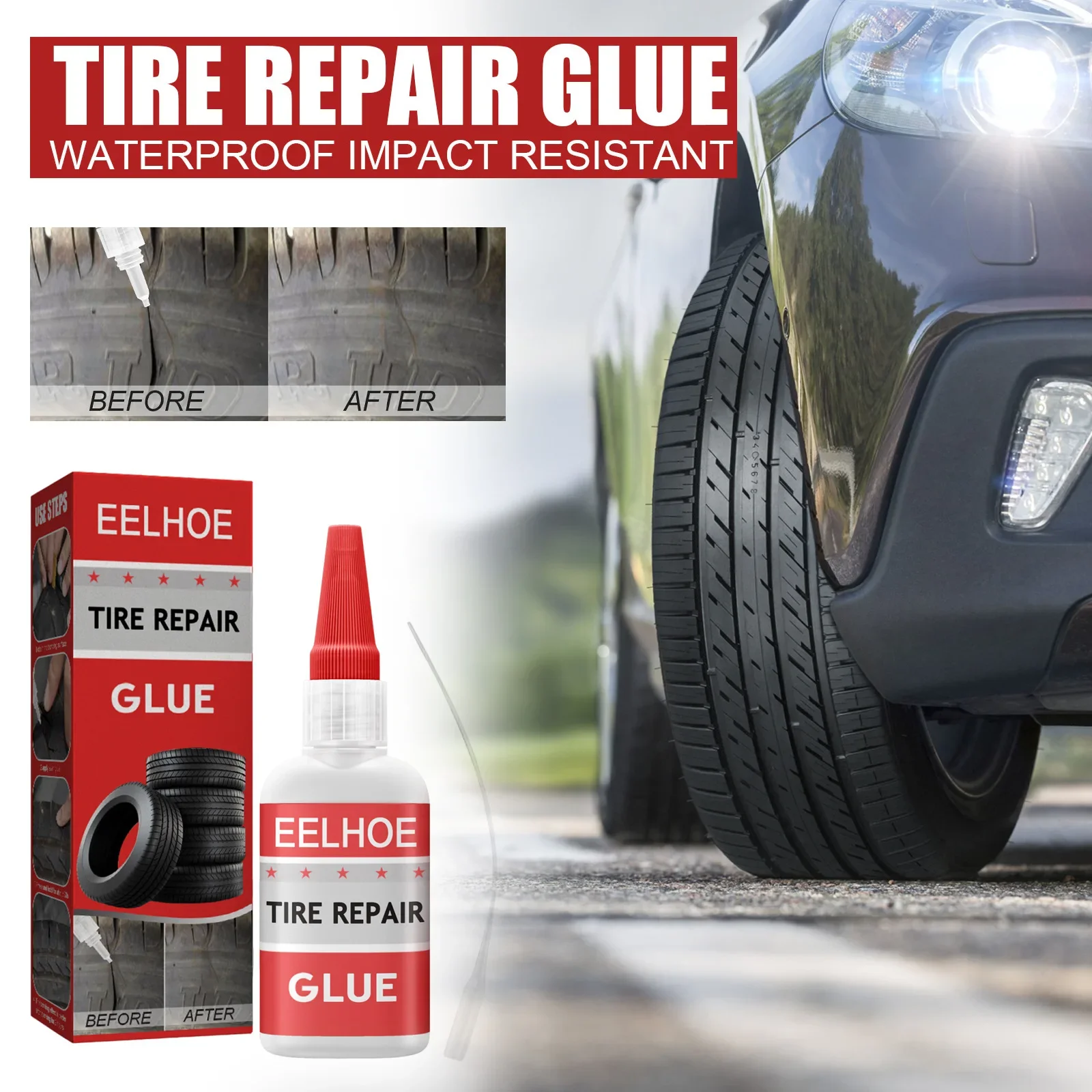 กาวซ่อมยาง ทนต่อการสึกหรอ กาวติดเร็วแบบใส กาวยึดติดยาง กาวซ่อมยางรถจักรยานยนต์ กาวซ่อมยางรถยนต์