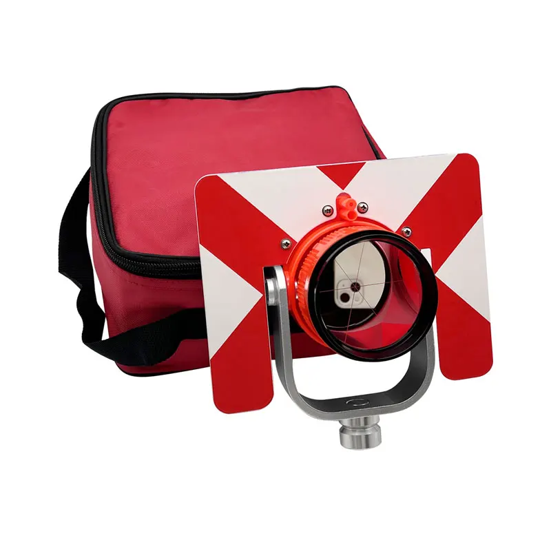 

RED SIngle Prism Set With Bag For Sok Nikon Pentax South Gowin Total Stations Surveying Offset:-30/0mm