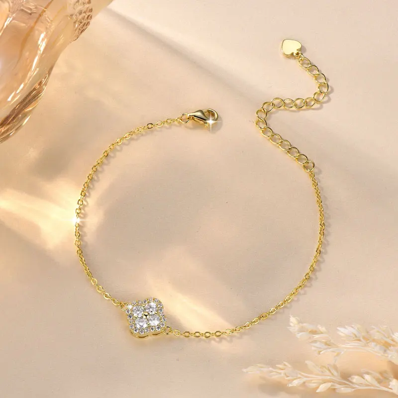2026 Ehhai Zertifiziertes VVS1 D-Farben Moissanit-Armband mit Rundschliff für Damen, 14k Goldgefüllte Ketten für Hochzeit, Edles Schmuckgeschenk – Detail 2