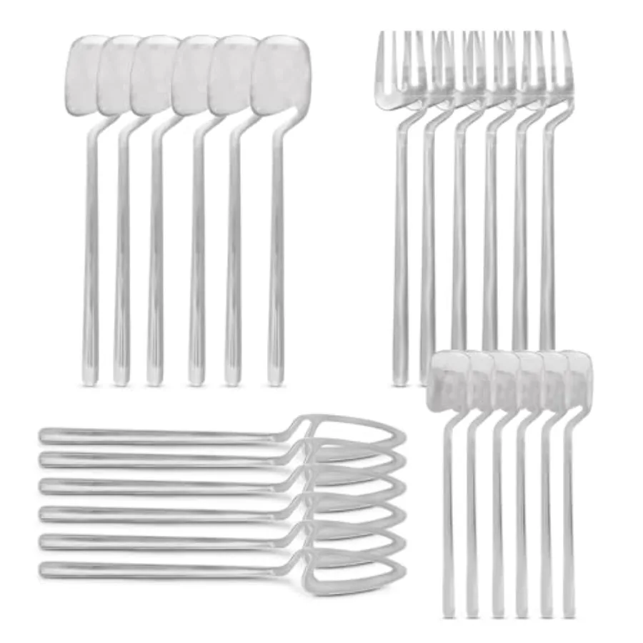

Up 304 Stainless Steel Cutlery - 24 Piece Set for 6 People - with Knife/Forks/Spoons - Futuristic Design