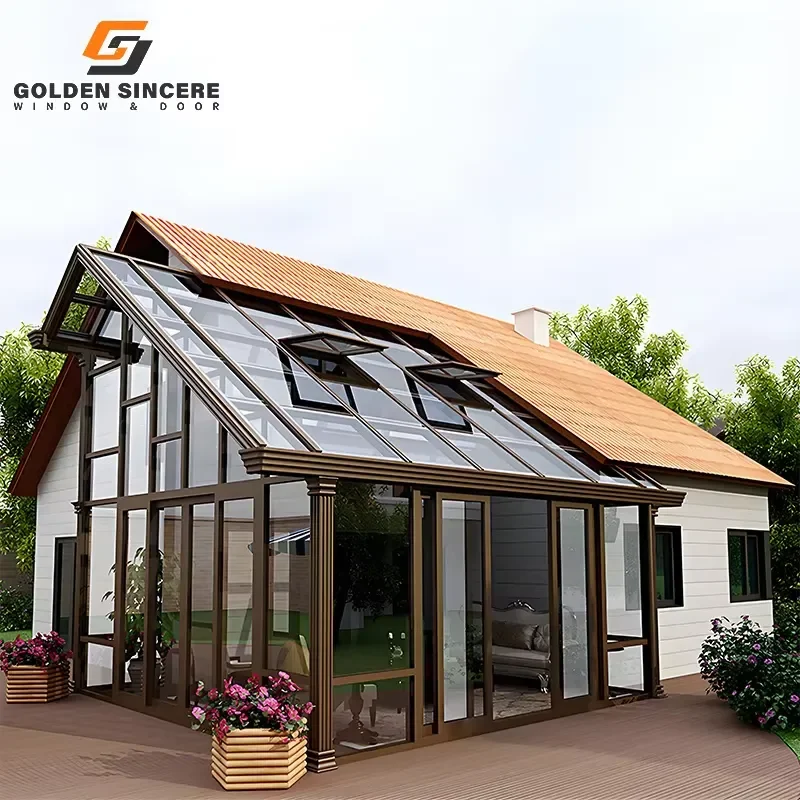 High Quality Solarium Sunroom for Custom Free Standing Aluminum Sunroom Modern Design 4 Season Sunrooms and Glass Houses