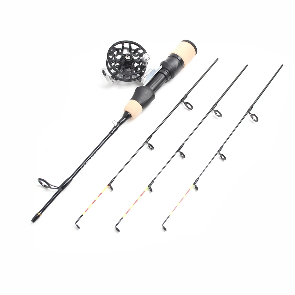 Carbon 3 Tips 55cm Winter Ice Fishing Rods and Reel Set Ultra-light Poler Outdoor Carp Fishing Tackle Outdoor Sports Peche