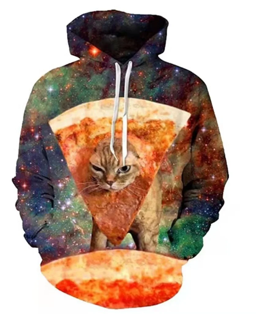 Cute Pizza Kitten Pattern Hoodie 3D Cat Print Men/Women Hooded Sweatshirt Casual Long Sleeve Pullover Loose Large Size Sportwear