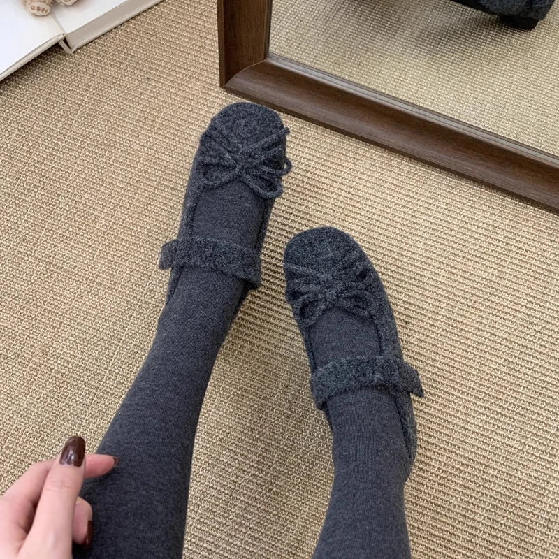 2025 جديد الخريف الصوف النسيج النساء أحذية مسطحة أحذية أنيقة السيدات الراحة في الهواء الطلق الدافئة القطن الفراء الأحذية #2