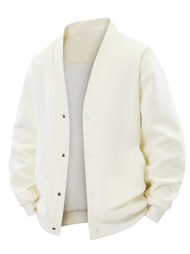 

2025 Man Coat Autumn Simple Solid Stand Collar Single-breasted Male Outerwear Long Sleeve Loose Casual Versatile Men Jacket