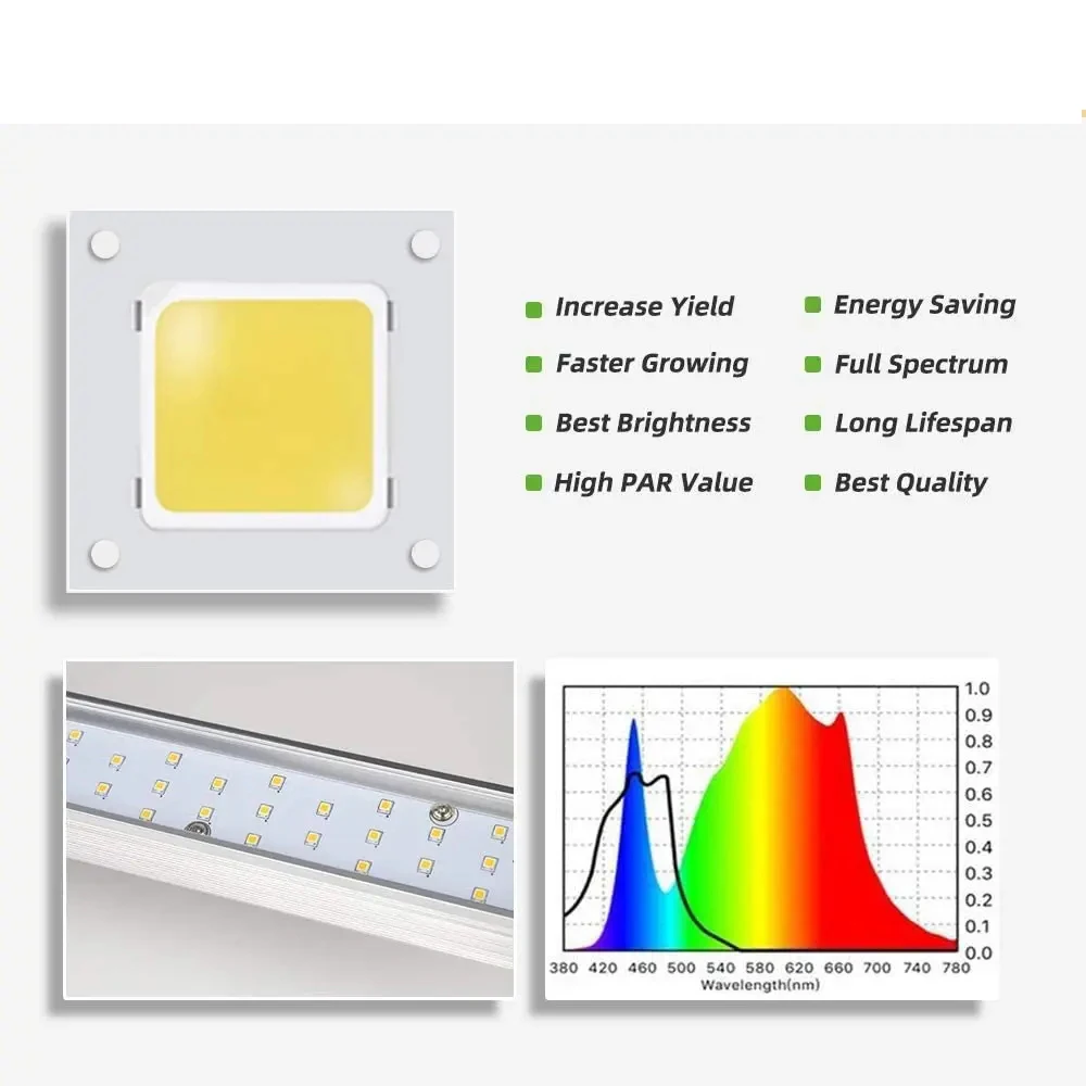 Full Spectrum with  LM301BLED Grow Light Sunlike Grow Lamp For Vegetable Flower Cultivation Greenhouse Plant Growth Light