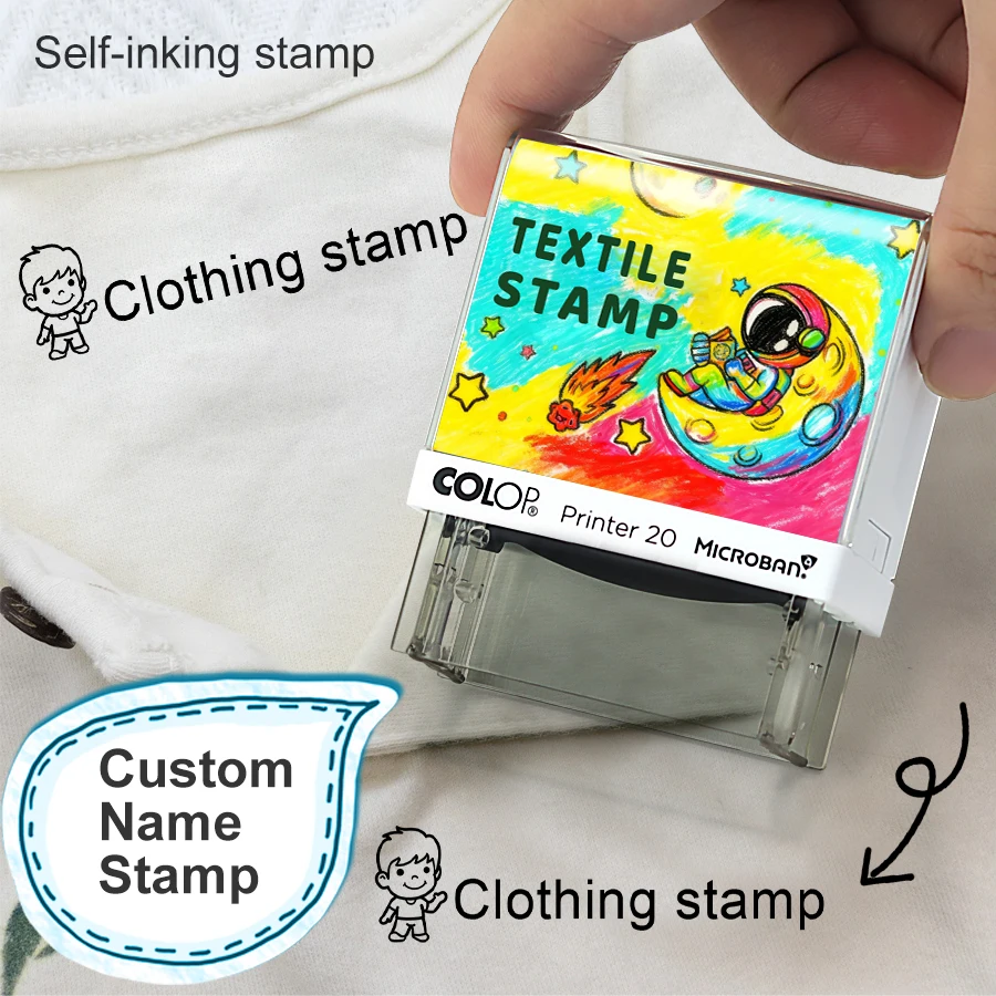 Custom Kids Name Clothing Stamp-Personalized Waterproof Labels for Shoes, Backpacks & Daycare Supplies | Anti-Loss Fabric Stamp