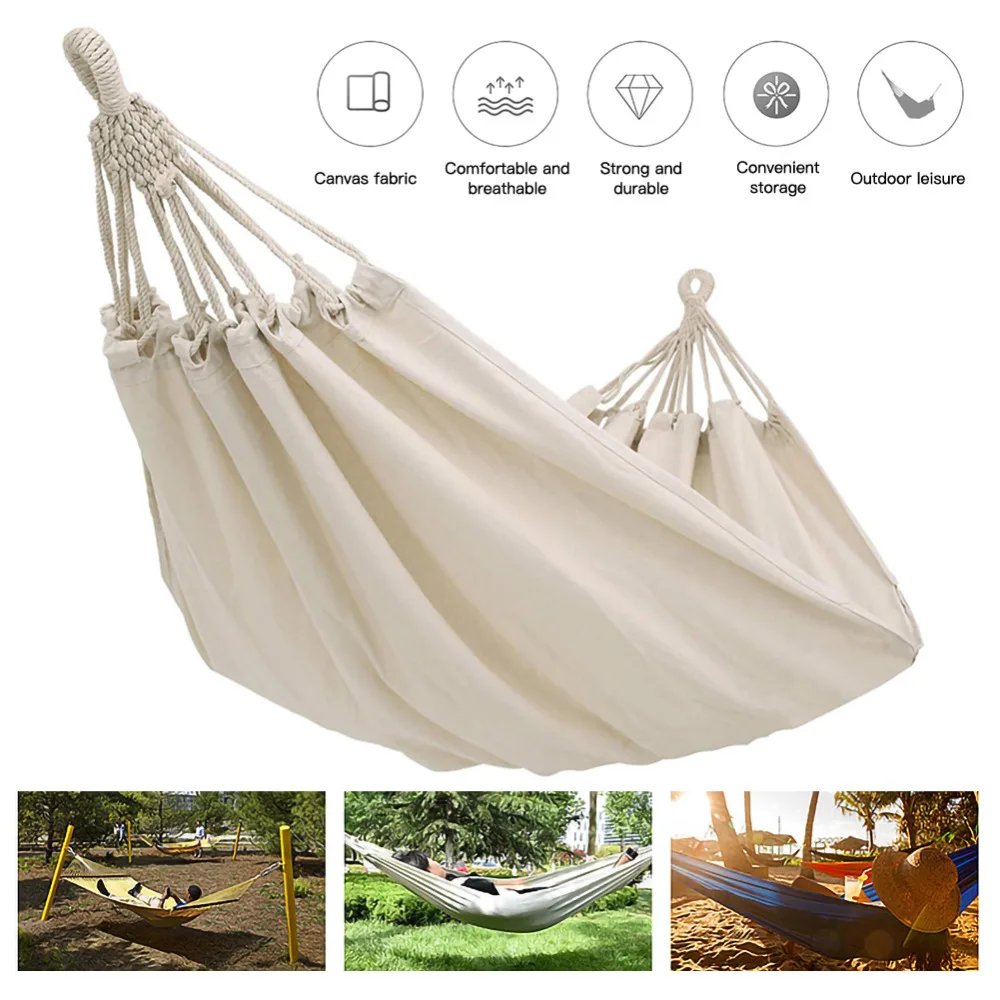 Swing-Bed Hammock Hanging Fabric Patio Double-Hammock Travel Outdoor Camping Canvas Hiking Dropshipping