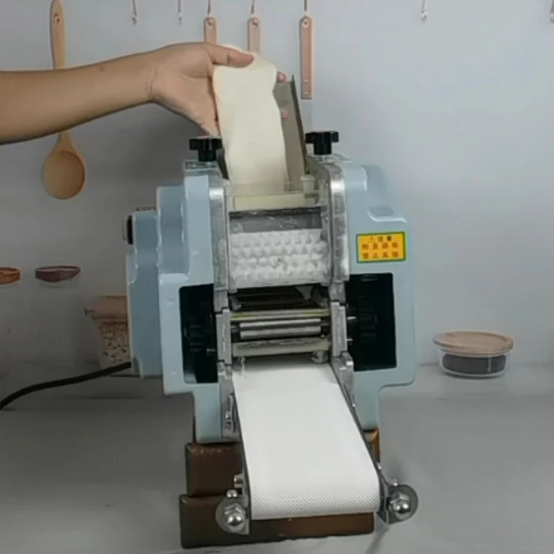 Elektryczna maszyna do owijania pierogów 110V 220v okrągły kwadrat wonton Skin Maker prasa rolkowa krajalnica do makaronu narzędzie do formowania reklama