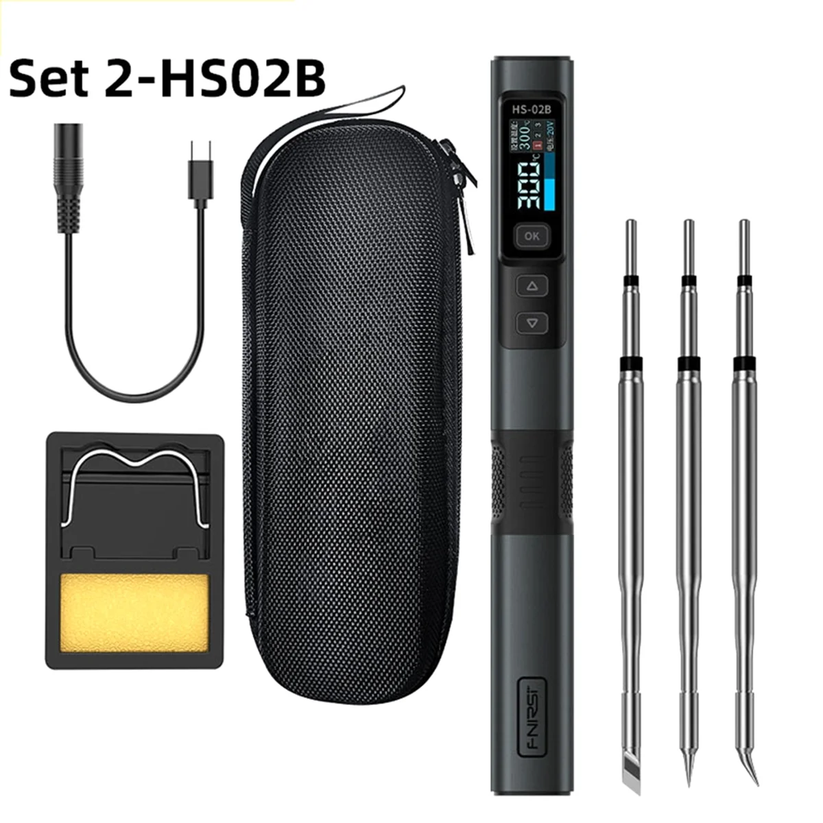 HS-02B Soldering Iron PD100W Smart Electric Adjustable Constant Temperature Fast Heat Portable Soldering Iron Station Kit