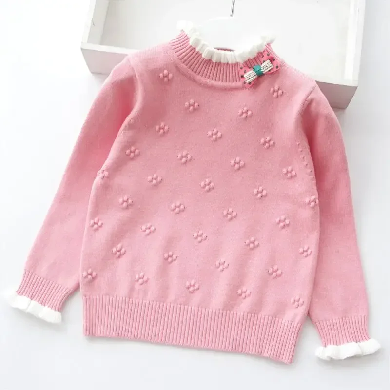 Pullovers de malha grossa infantil, suéteres quentes para meninas, moda infantil, RT131, outono, inverno, novo, 2023