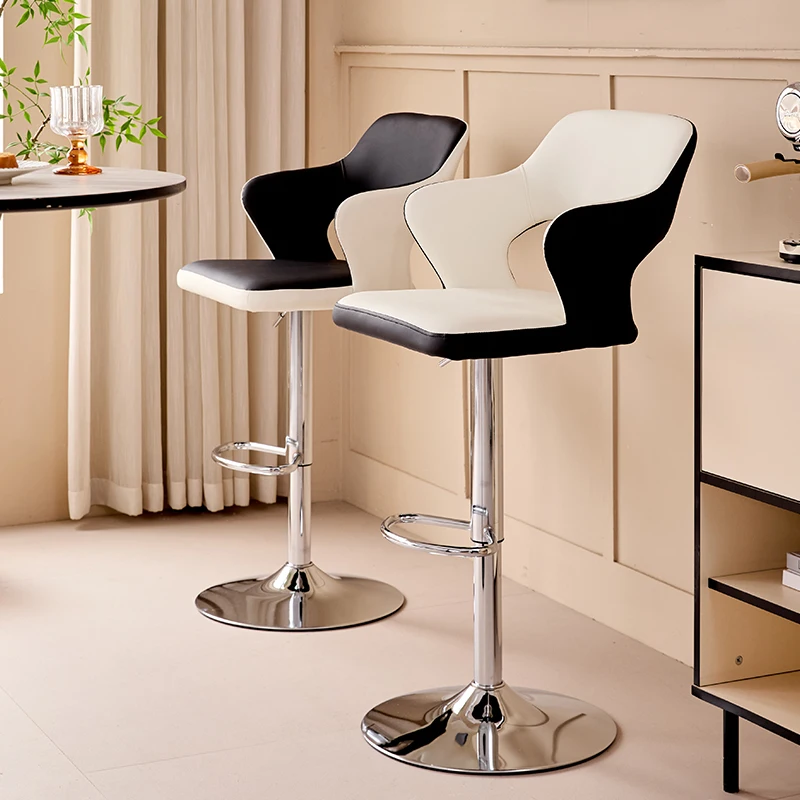 

Современный простой высокий табурет-барный стул со спинкой, стойкой регистрации и кассовым аппаратом, вращающийся подъемный стул для кофейни с несколькими островами